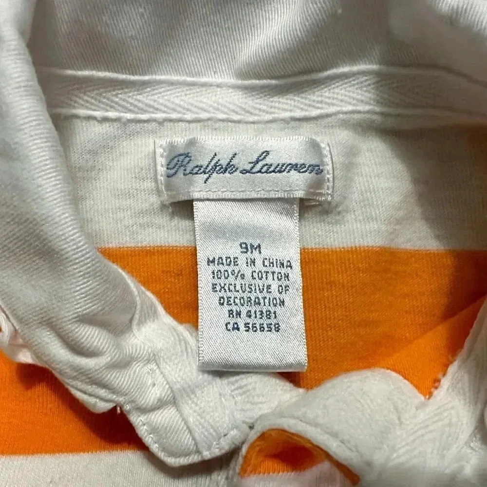 Ralph Lauren | Rugby Striped Ruffle Dress (9 mos) 🧡